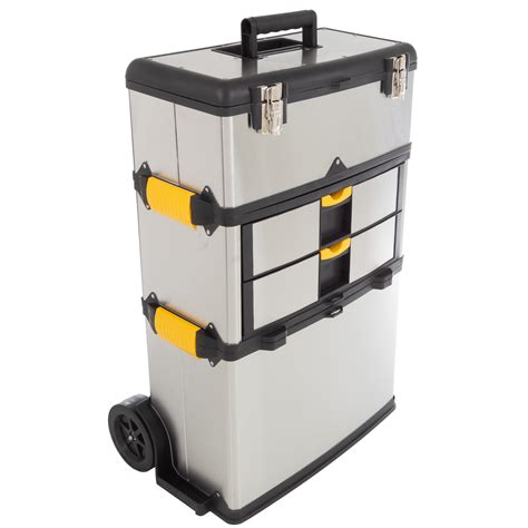 stalwart mobile 3 part tool box stainless steel|Portable Tool Box .